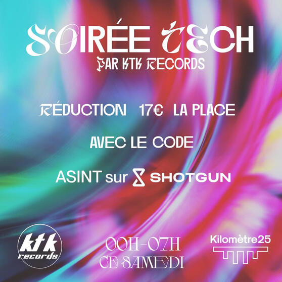 Promotion of a tech music party partnership.